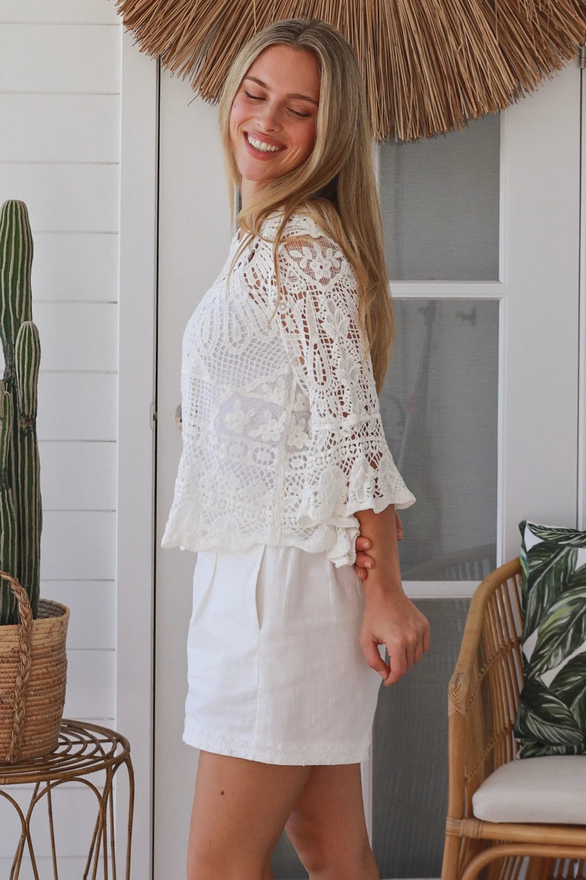 Crochet Swing Top - White