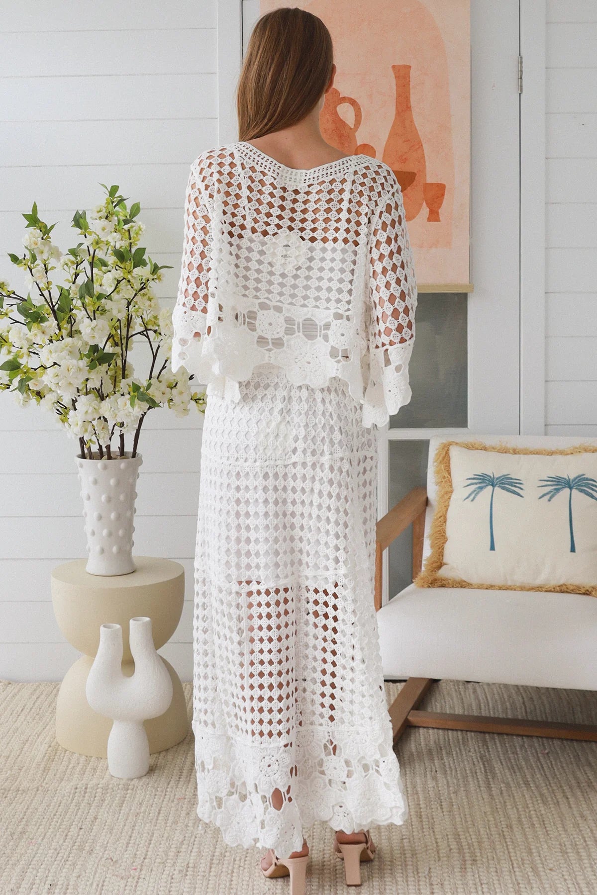 Crochet Maxi Skirt - White