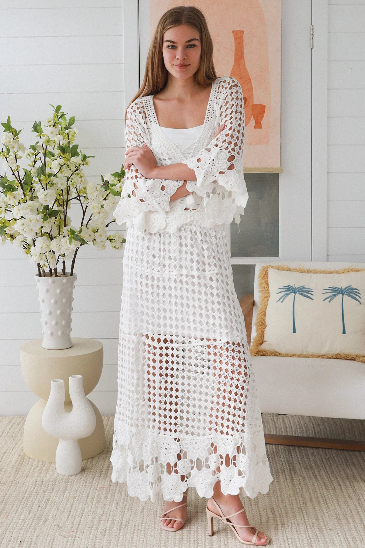 Crochet Maxi Skirt - White