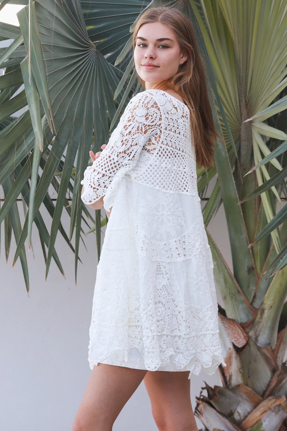 Summa Crochet Tunic - White