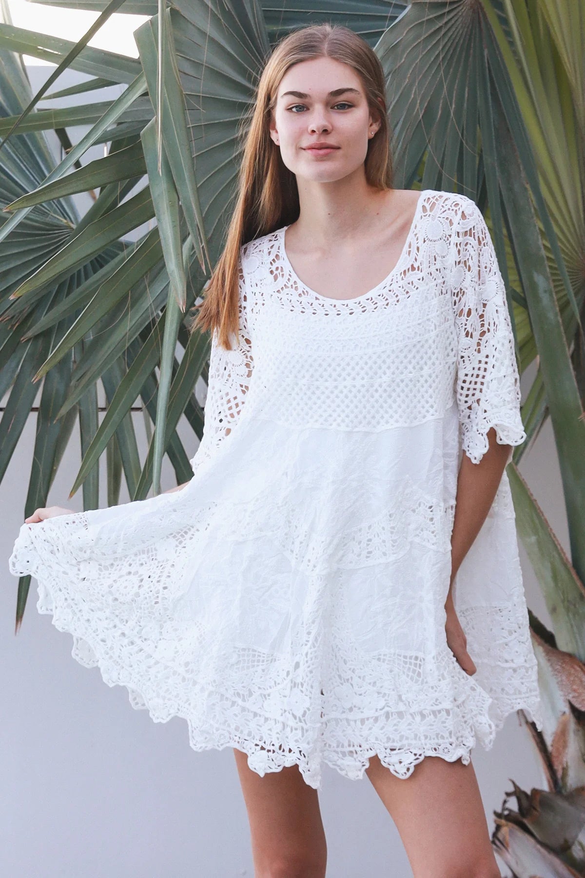 Summa Crochet Tunic - White