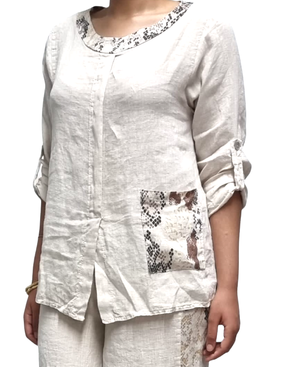 Major Linen Top - White