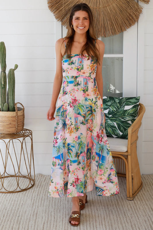 Tropical Slip Maxi Dress