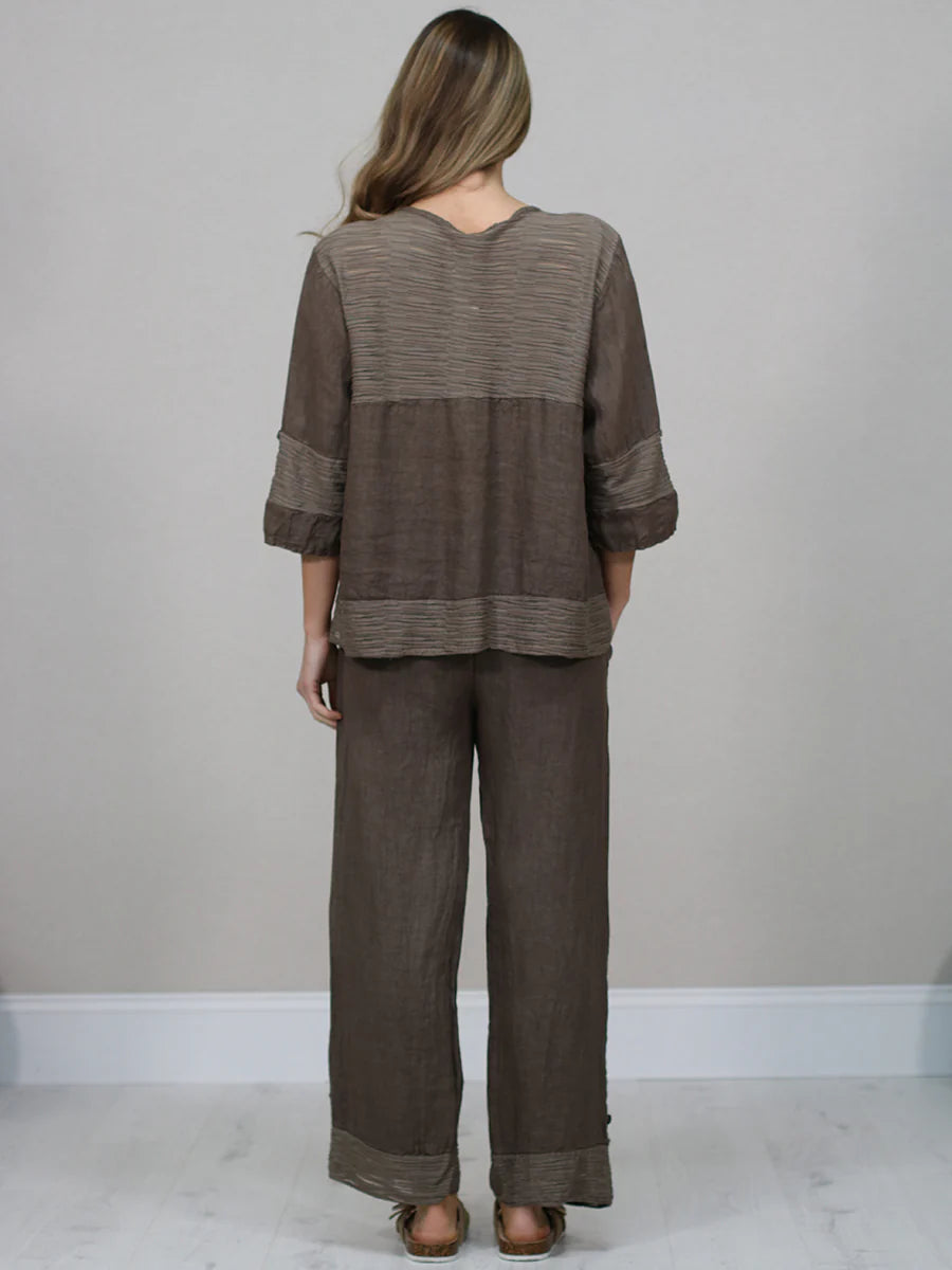 Tweed Blouse - Chocolate