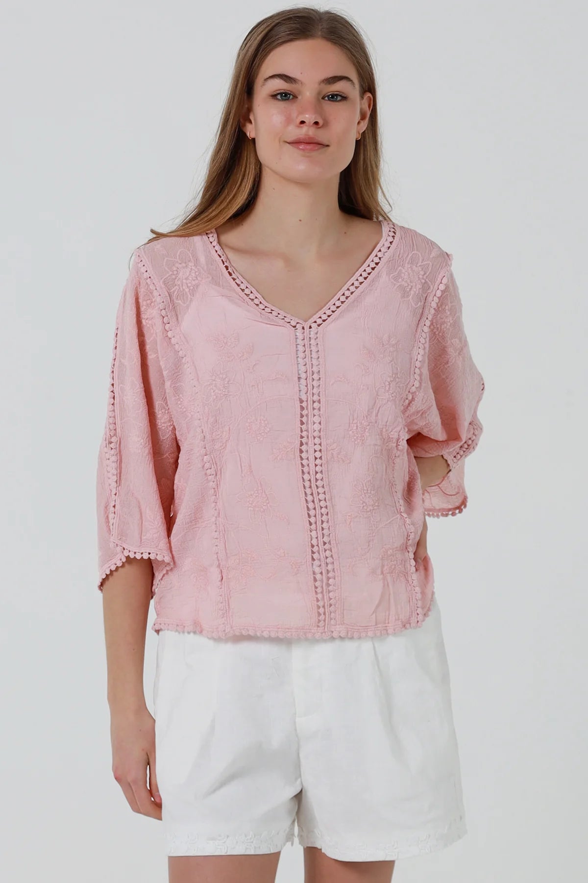 Ivy Cotton Top - Pink