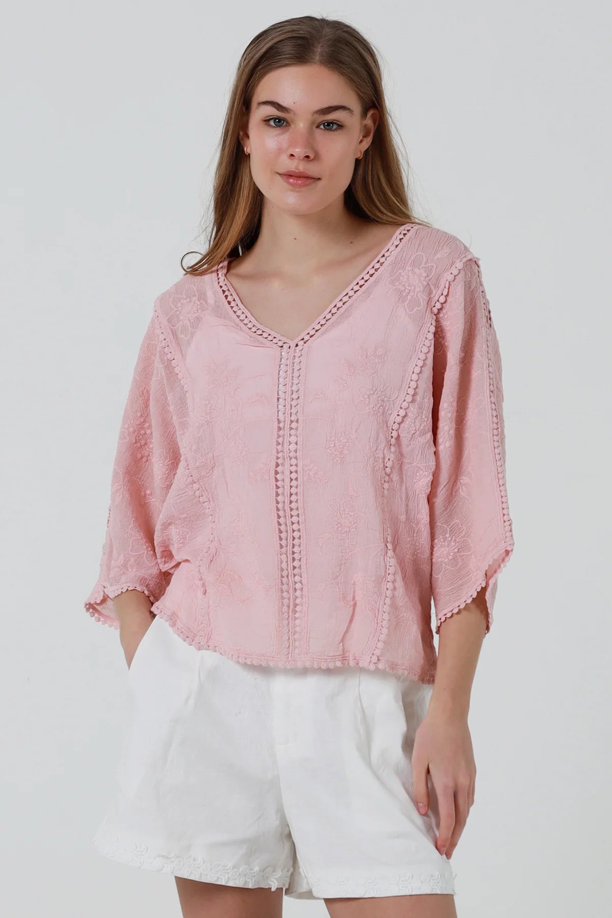 Ivy Cotton Top - Pink