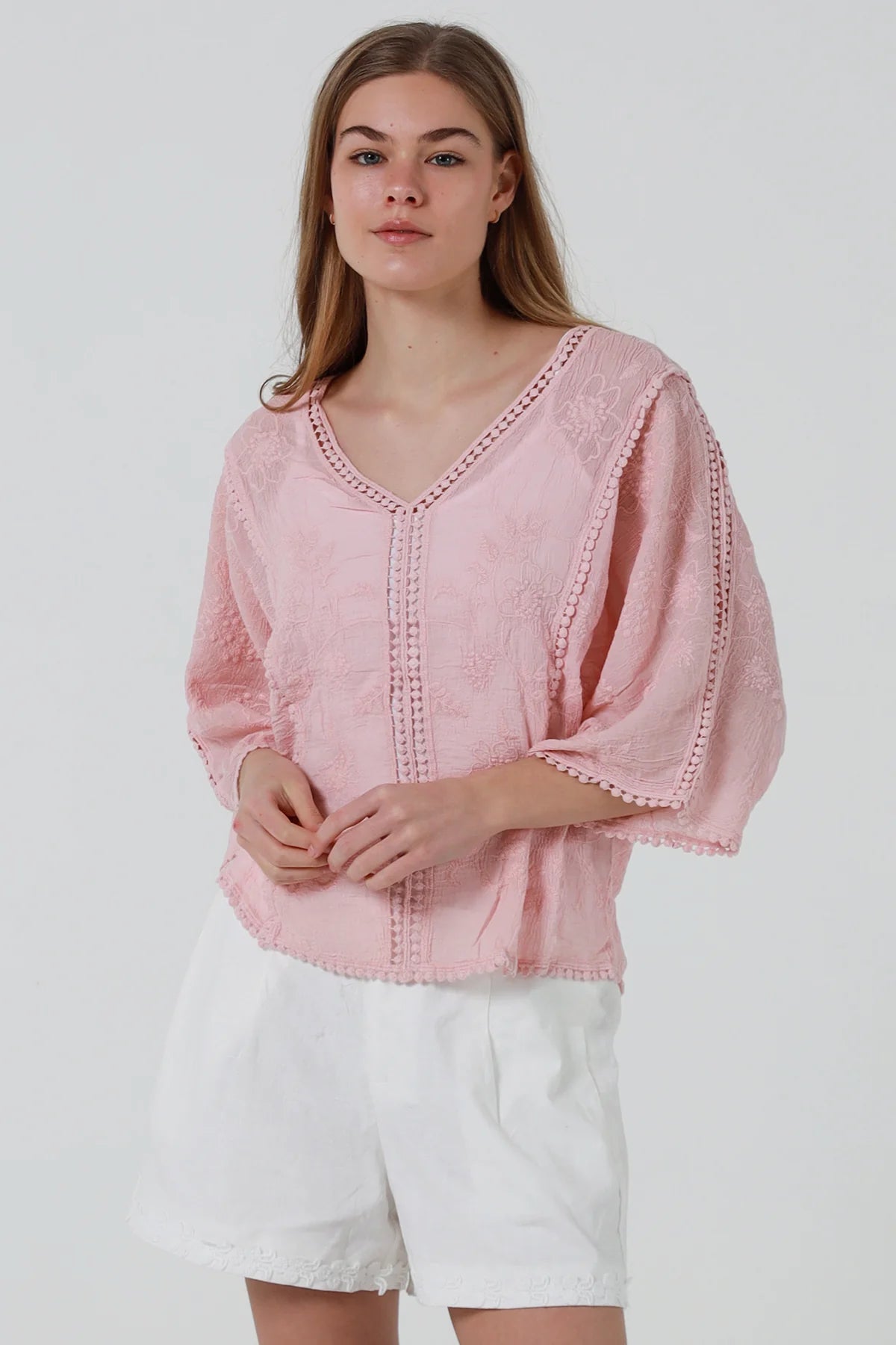 Ivy Cotton Top - Pink