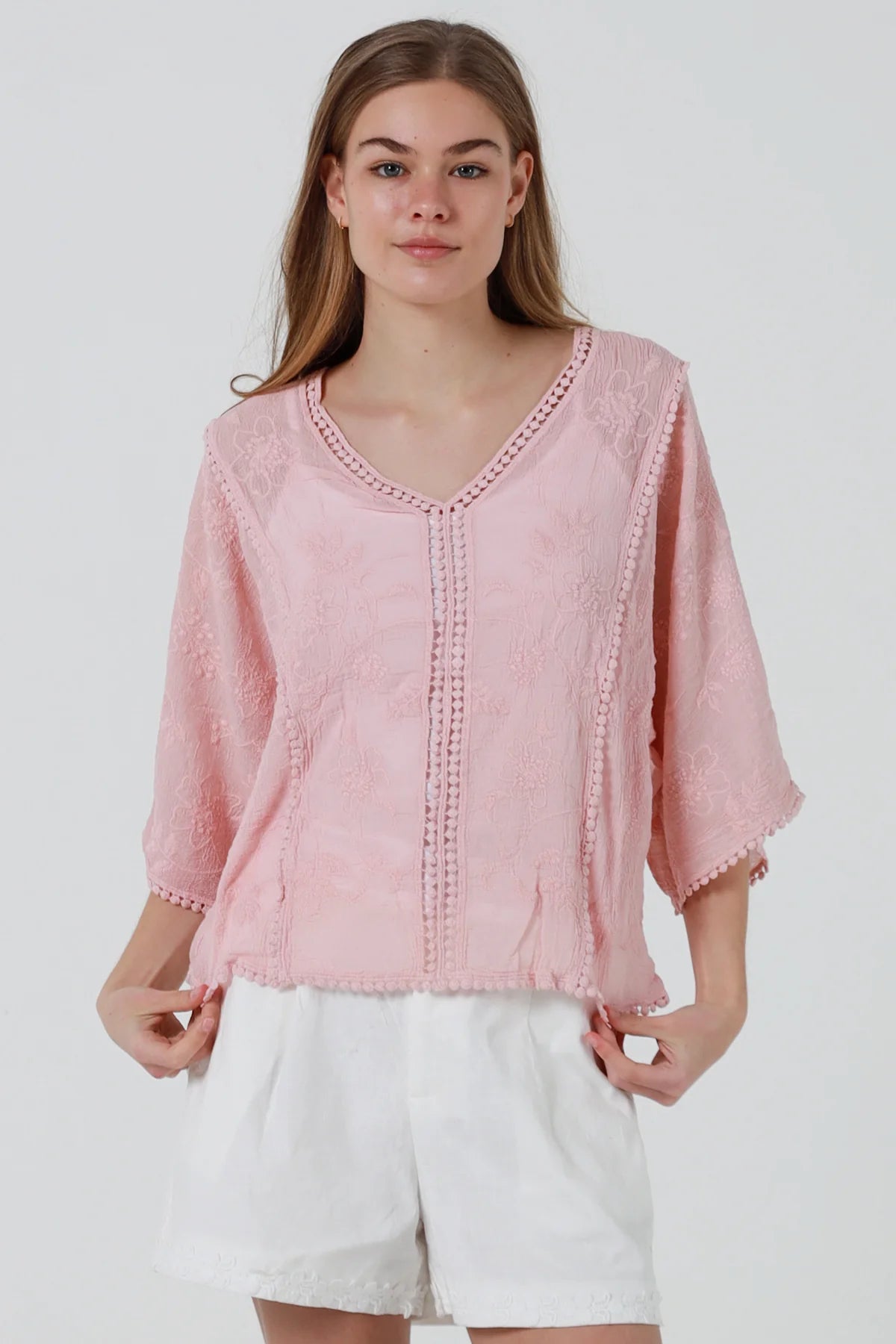 Ivy Cotton Top - Pink
