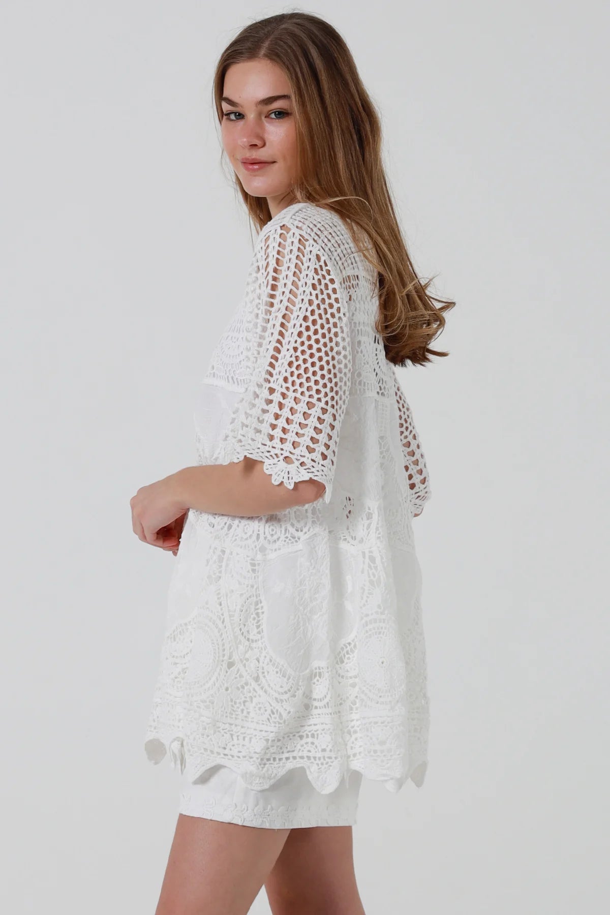 Dolly Crochet Top - White