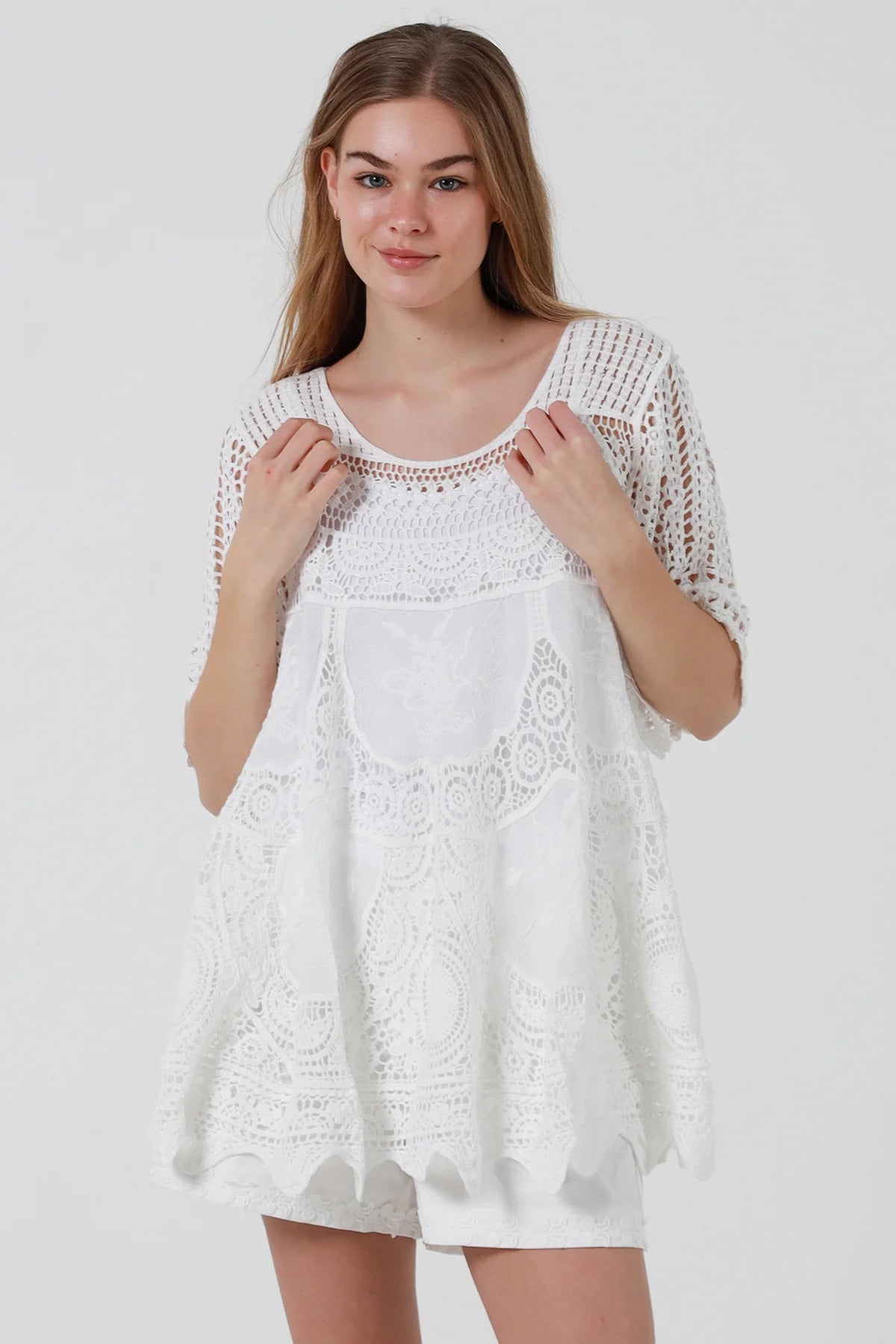 Dolly Crochet Top - White