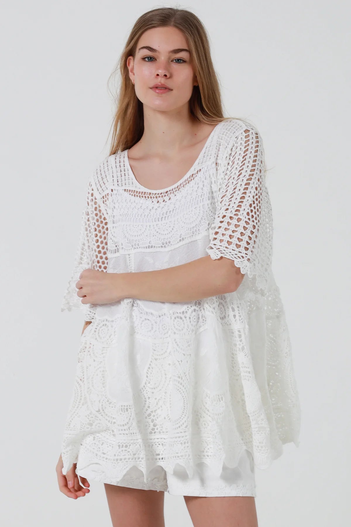 Dolly Crochet Top - White