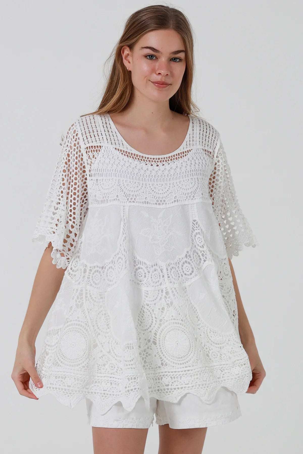Dolly Crochet Top - White