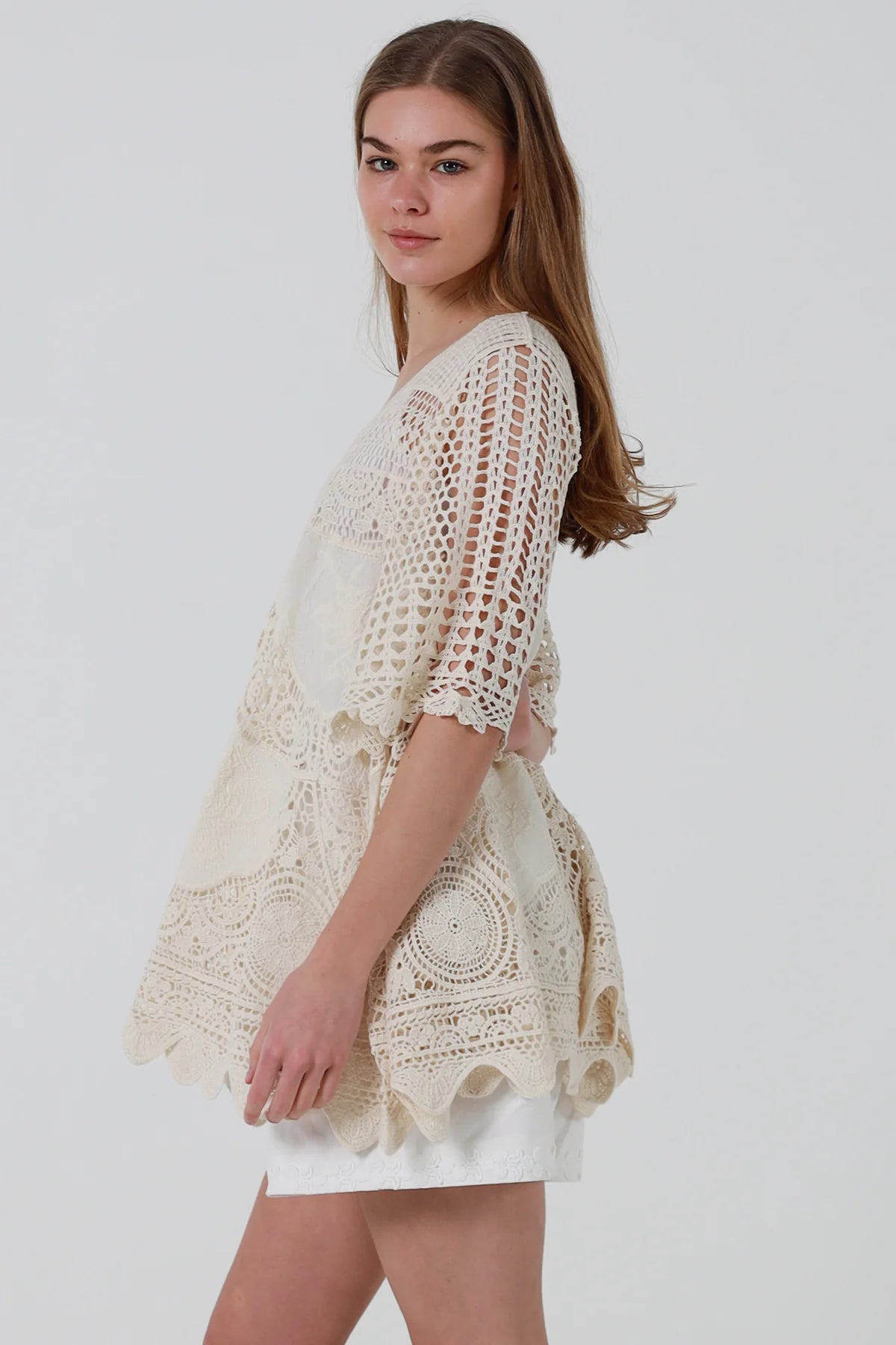 Dolly Crochet Top - Cream