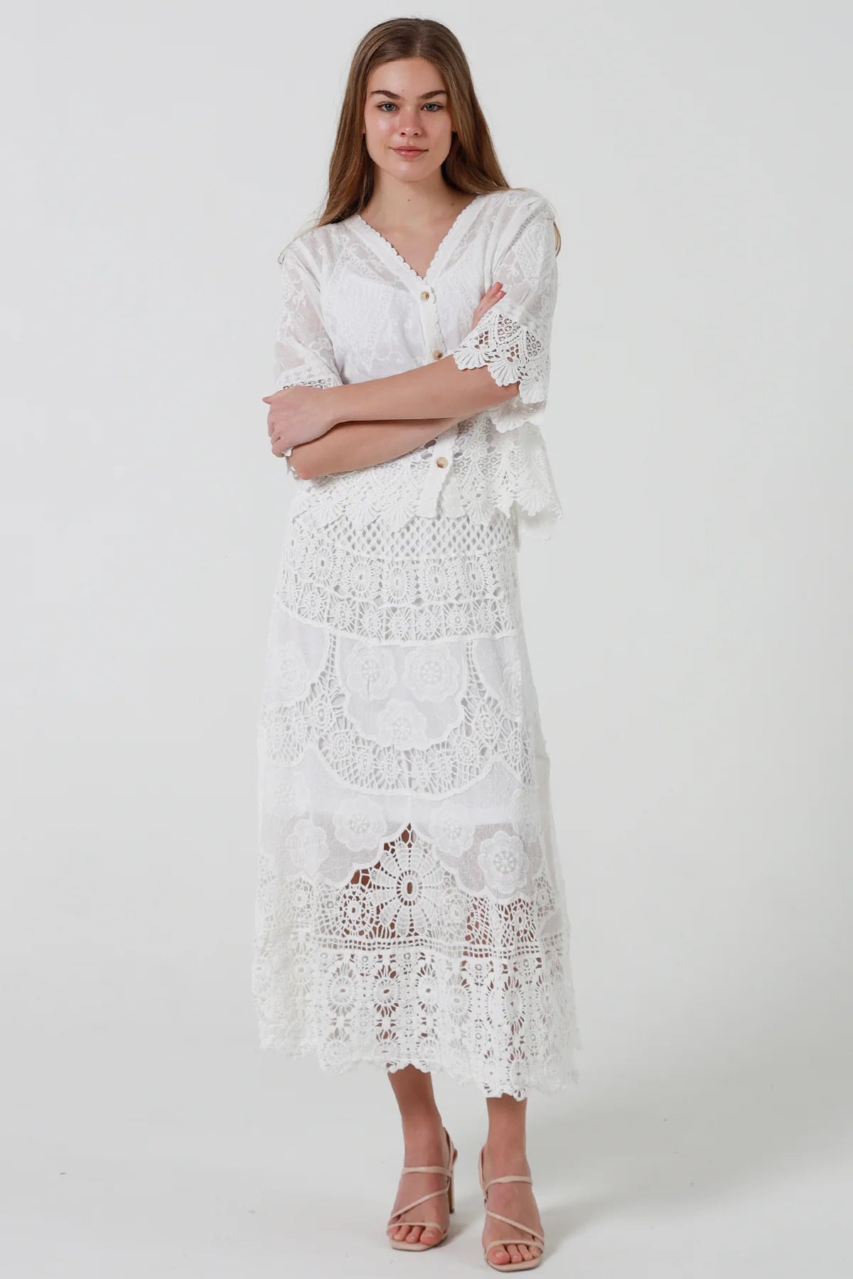 Dolly Crochet Skirt - White