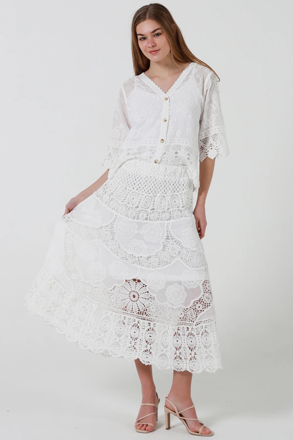 Dolly Crochet Skirt - White