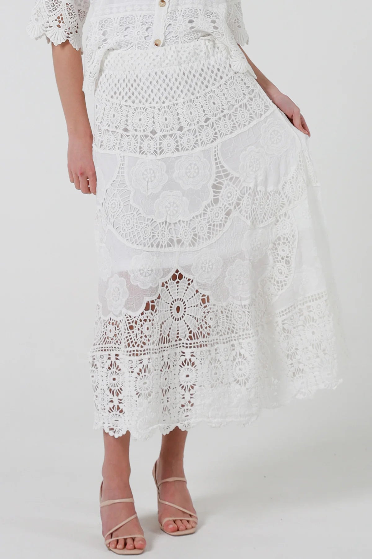 Dolly Crochet Skirt - White