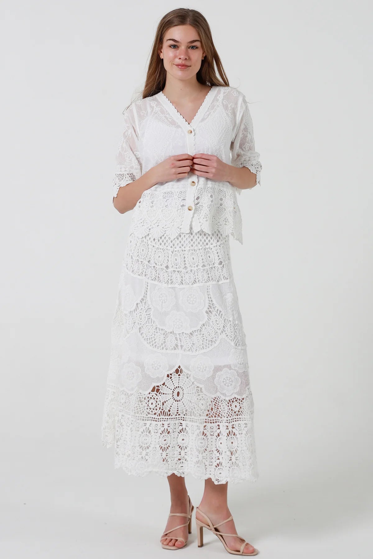 Dolly Crochet Skirt - White