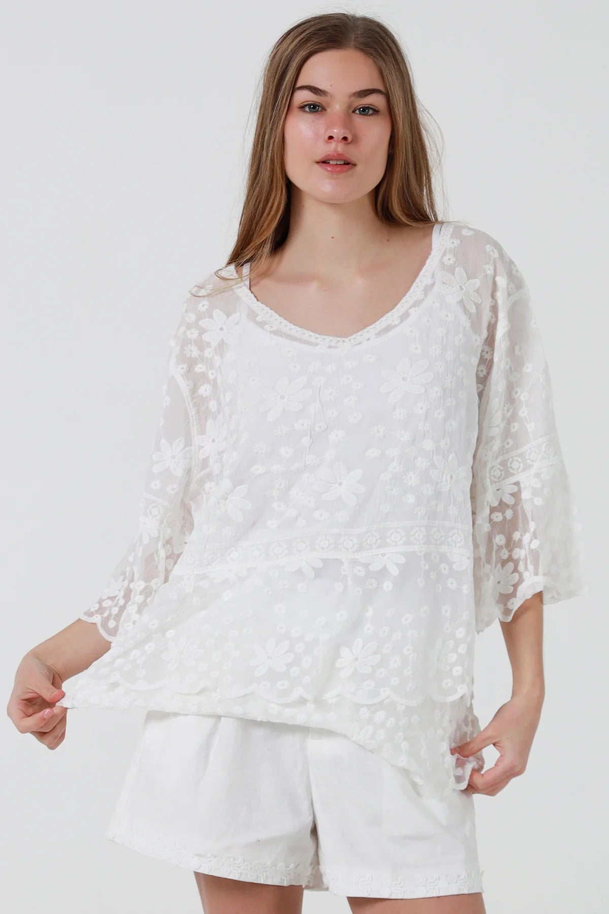 Lily Cotton Top - White