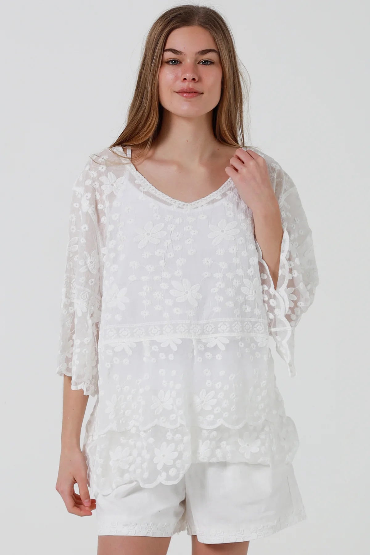 Lily Cotton Top - White