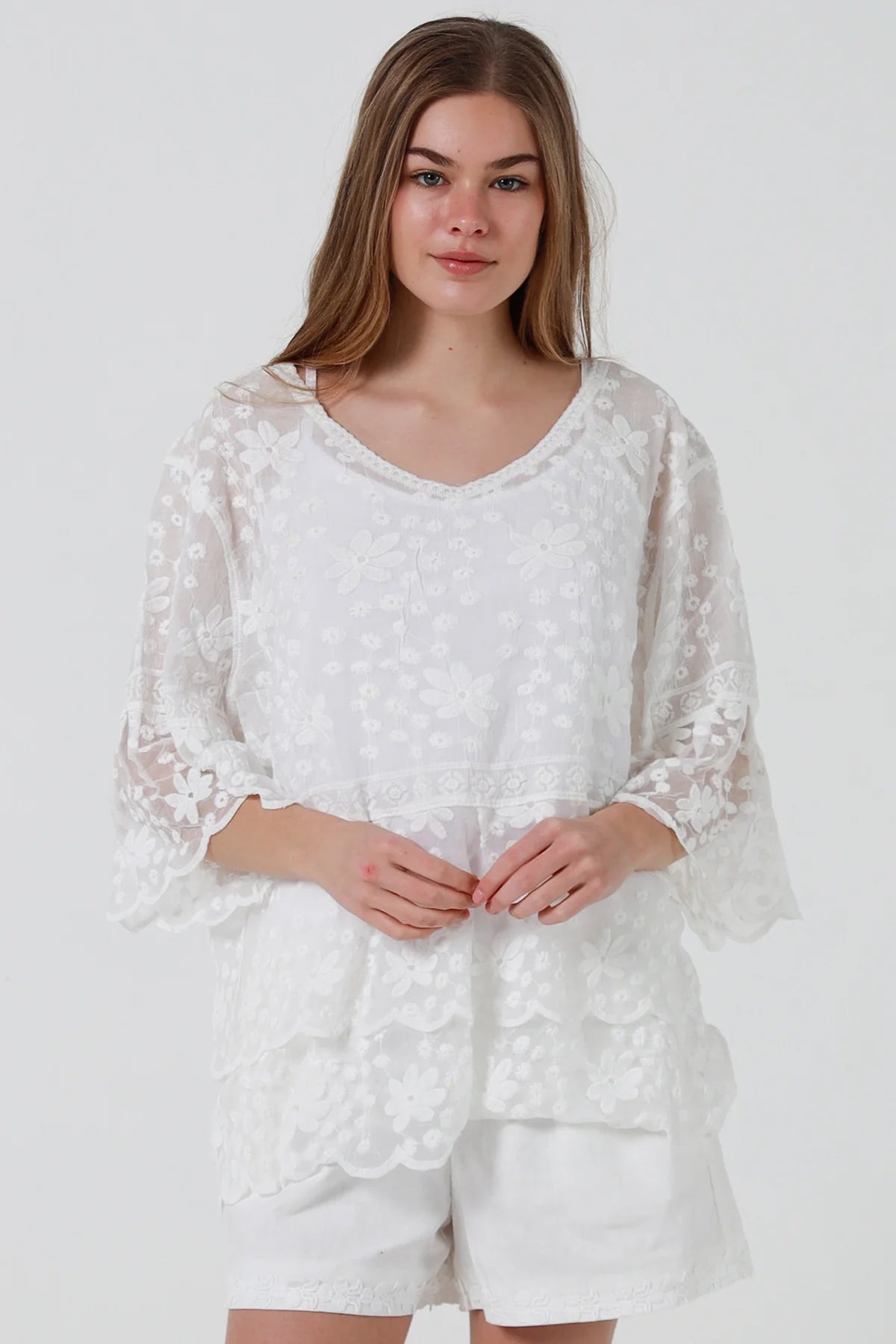 Lily Cotton Top - White