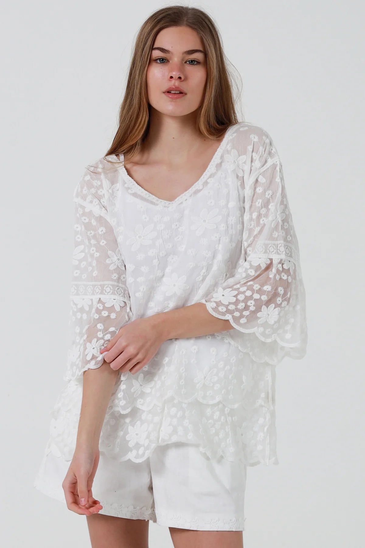Lily Cotton Top - White