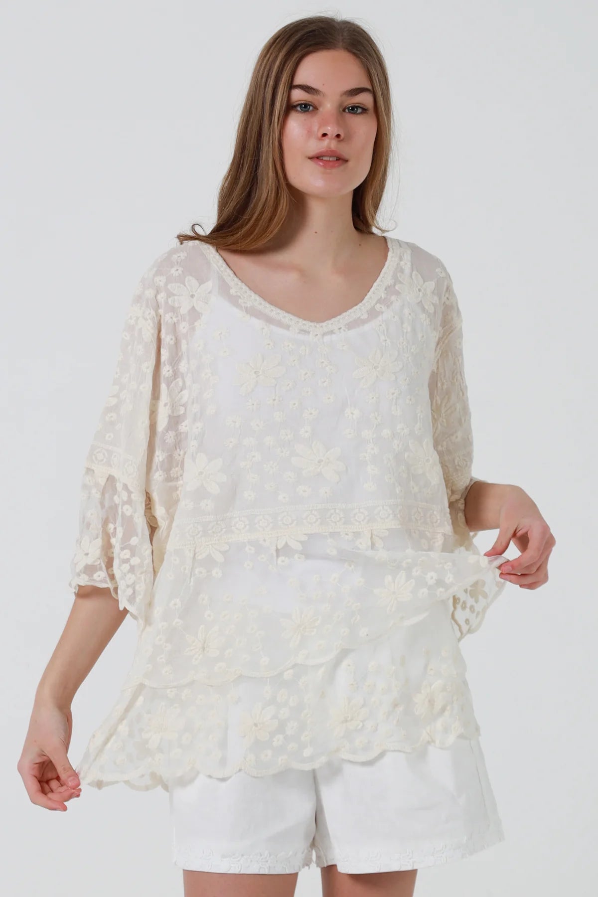 Lily Cotton Top - Cream