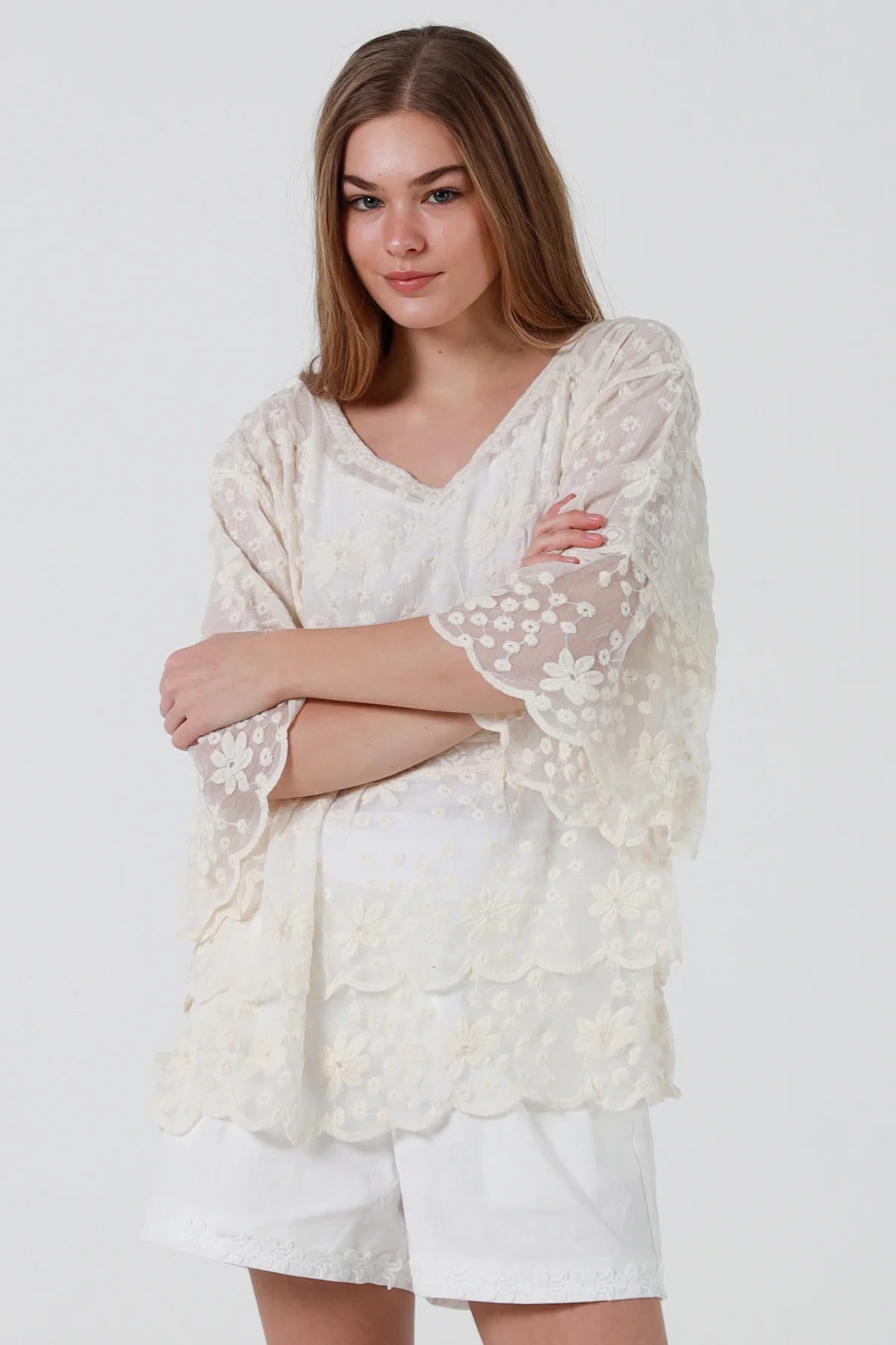Lily Cotton Top - Cream