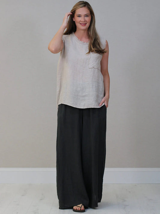 Raw Edge Top - Beige