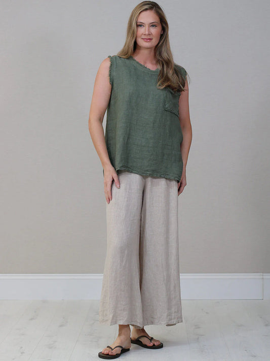 Raw Edge Top - Khaki