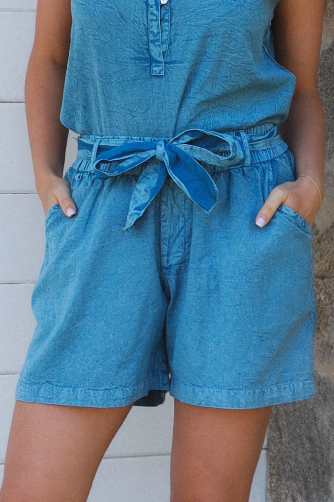 Cotton Denim Shorts