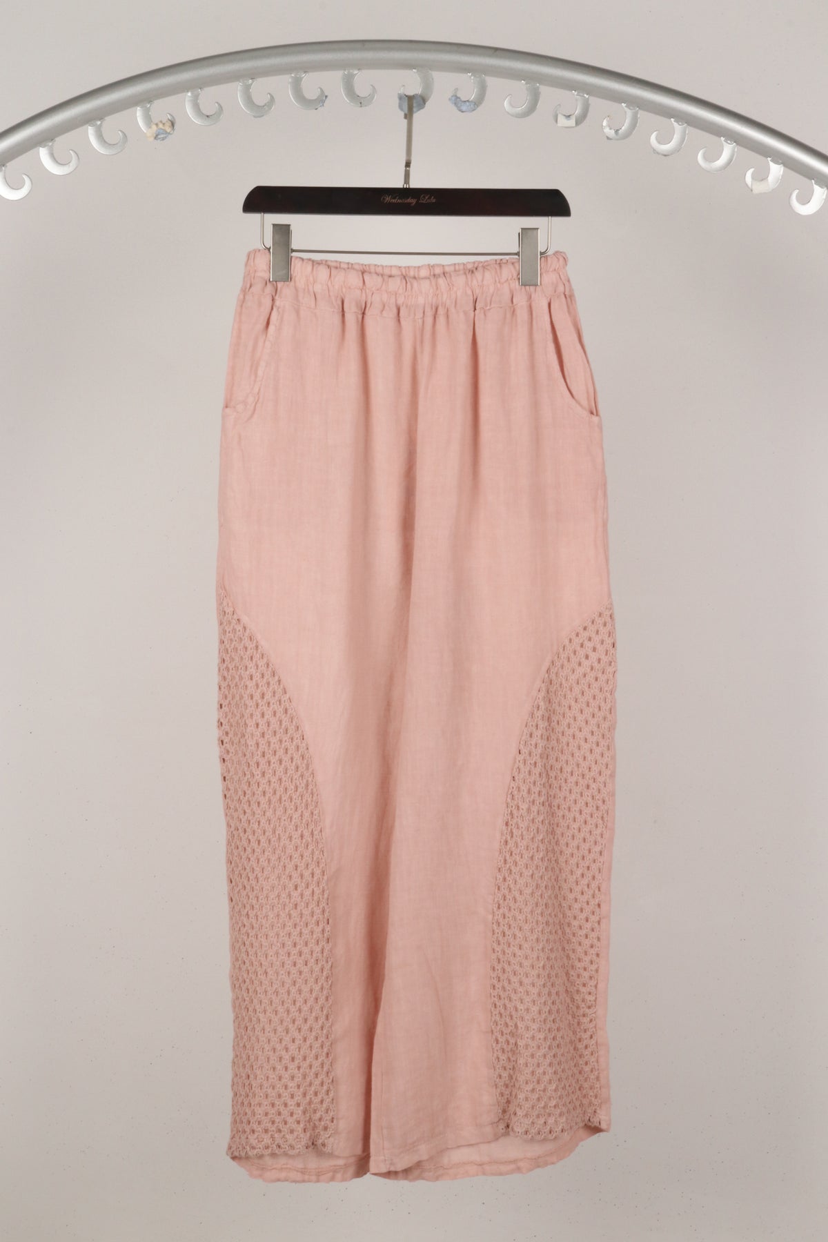 Panel Linen Pants - Pink