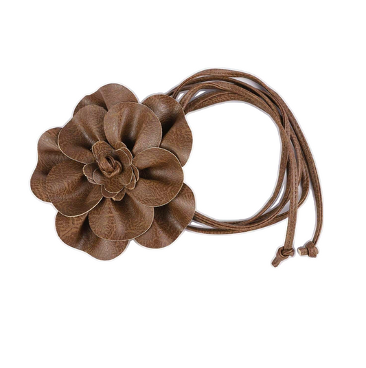 Flower Rope Belt - Tan