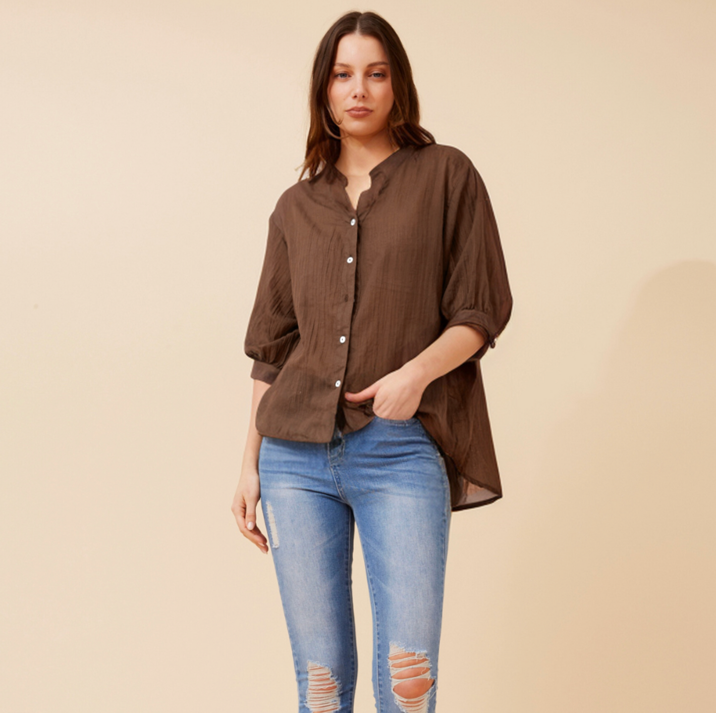 Bellina Shirt - Bitter Chocolate