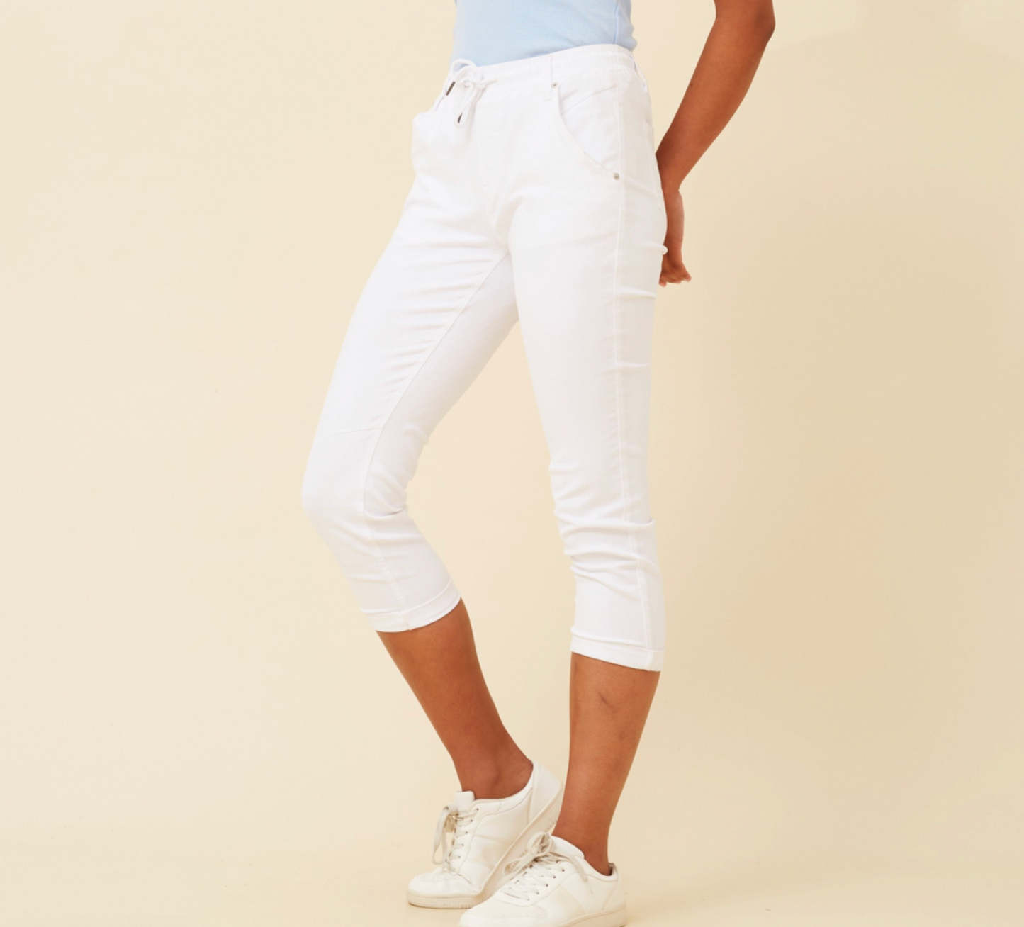 3/4 Jogger Pants - White