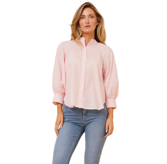 Monica Button Blouse - Pink