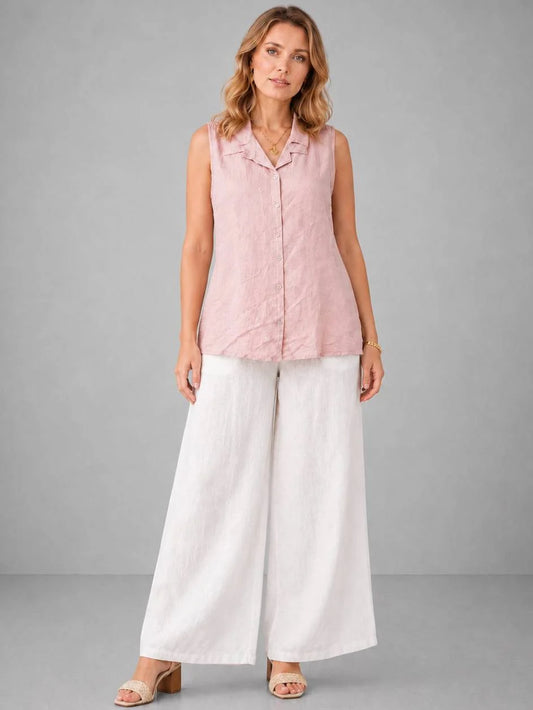 Collared Vest Top - Pink