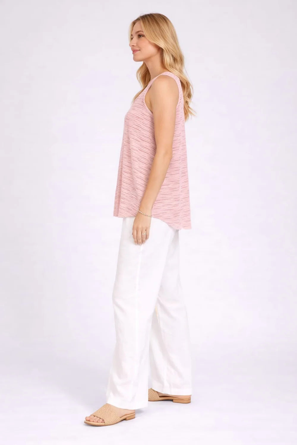 Tweed Stretch Tank - Coral