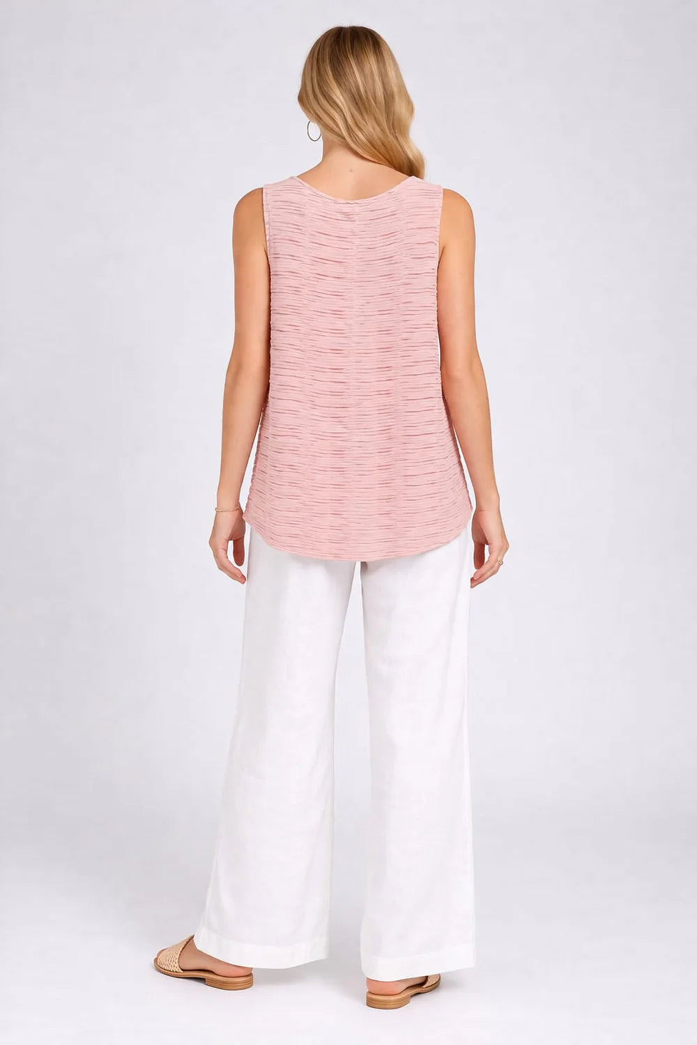 Tweed Stretch Tank - Coral