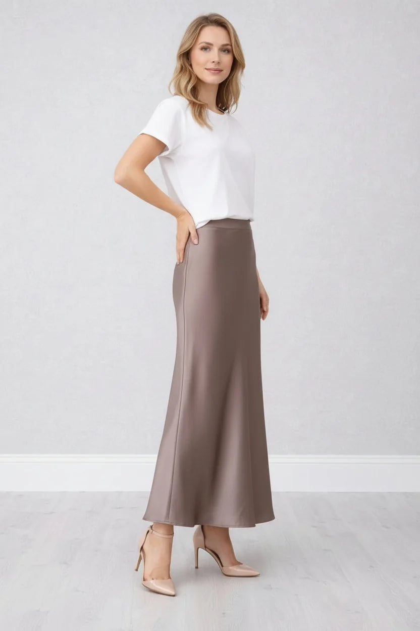 Satin Skirt - Mocha
