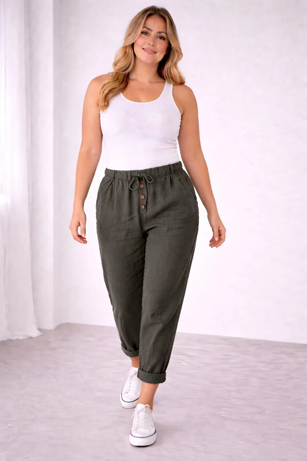 Button Fly Pants - Dark Khaki