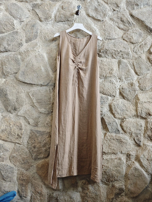Tia Sleeveless Dress - Camel