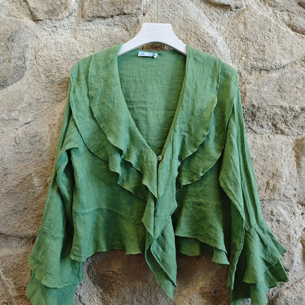 Ruffle Blouse - Verde Green