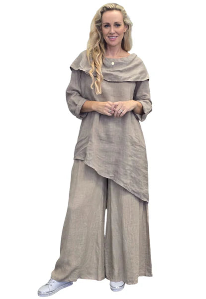 Lyn Linen Pants - Taupe