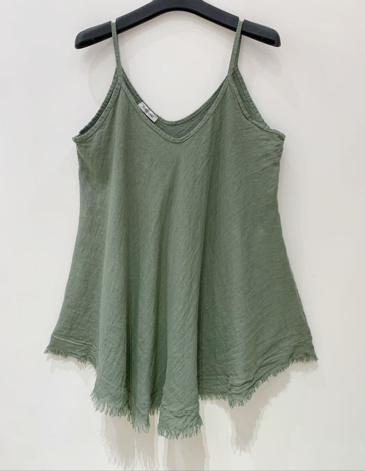 Bianca Top - Khaki Green