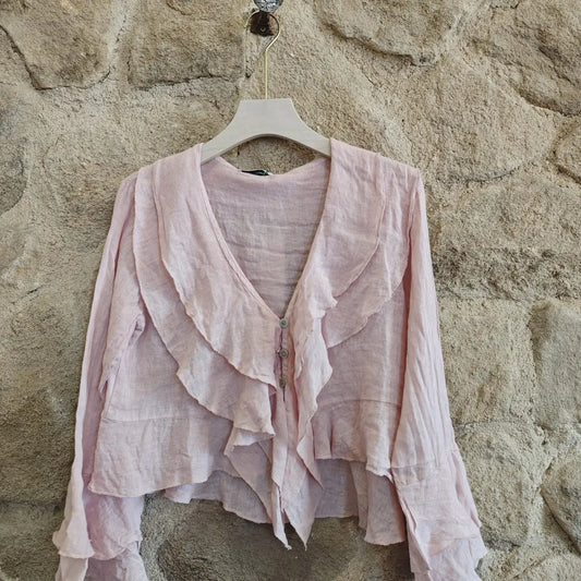 Ruffle Blouse - Rose Pink
