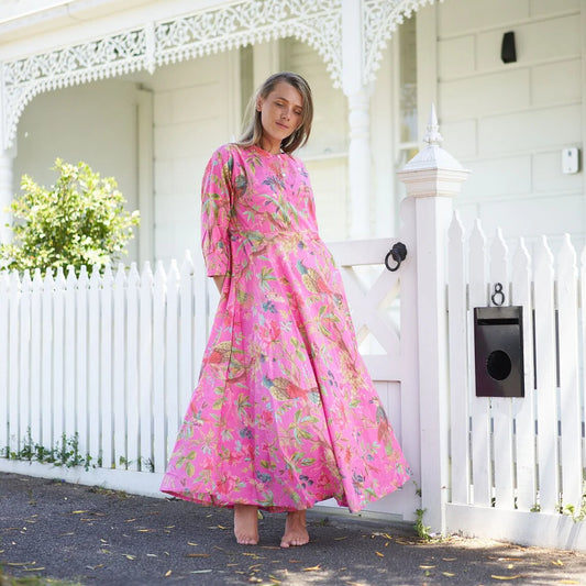 Indian Cotton Dress - Blossoming Bliss