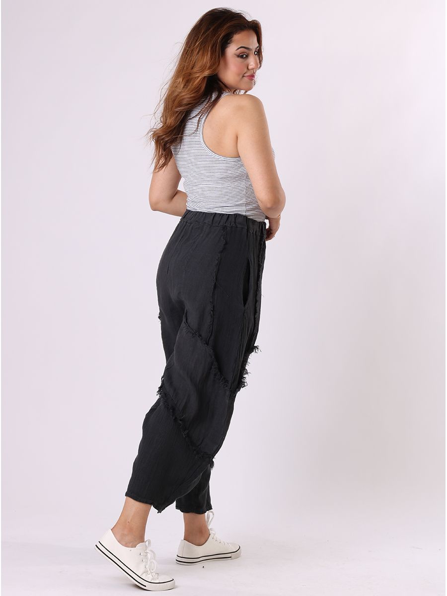 Mesh Net Patch Pants - Charcoal