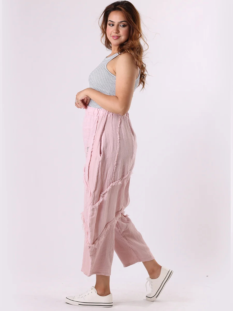 Mesh Net Patch Pants - Pink
