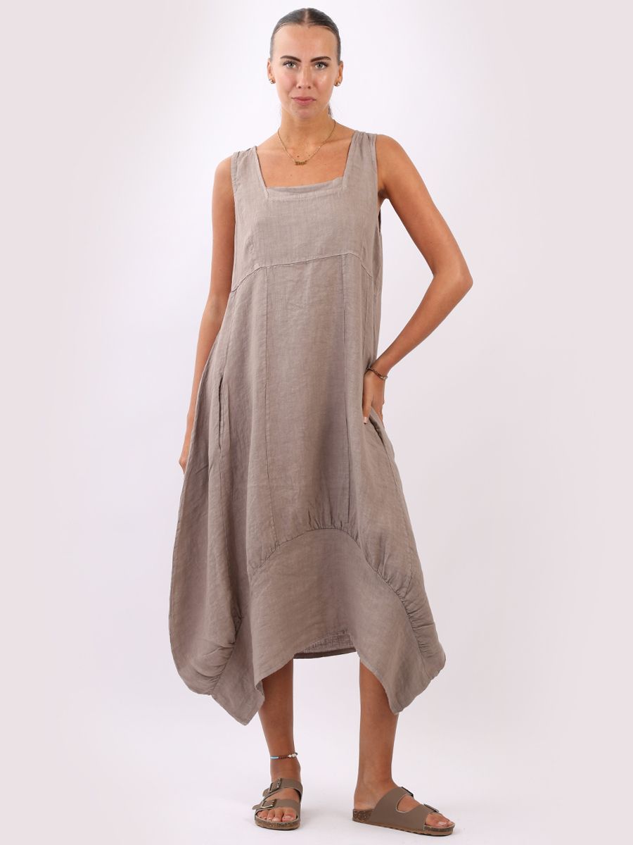 Square Neck Dress - Mocha
