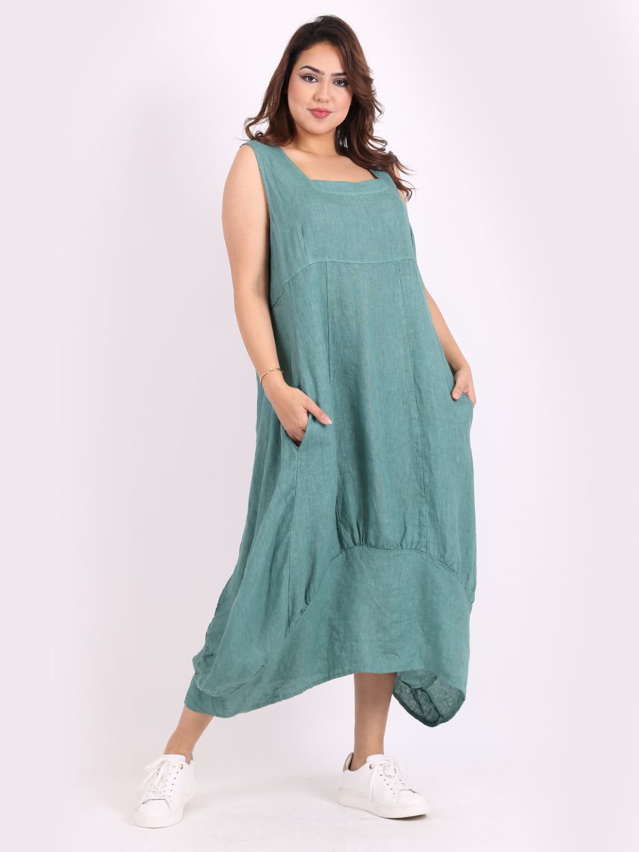 Square Neck Dress - Sea Green